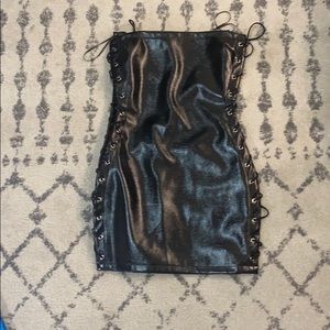 Super down new leather dress